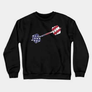 USA flag Barbell Powerlifting Weight Lifting pattern Crewneck Sweatshirt